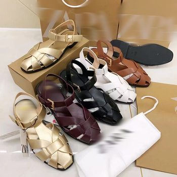 Za's New Summer Style European and American Large Size Shoes Buckle Slippers Pure Color Simple Versatile Outer Sandals Slippers