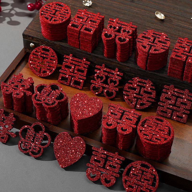 Wedding Bed Mini Hand Throwing Happy Character Wedding Room Layout Decoration Throwing Creative Wedding Fruit Plate Happy Stairs Small Happy Son