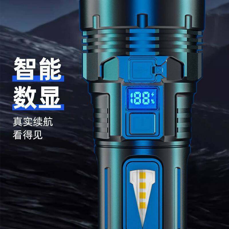 New Hot Sale Bright Seven-core Flashlight Multifunctional TYPE-C Charging Strong Light COB Side Light Patrol Searchlight