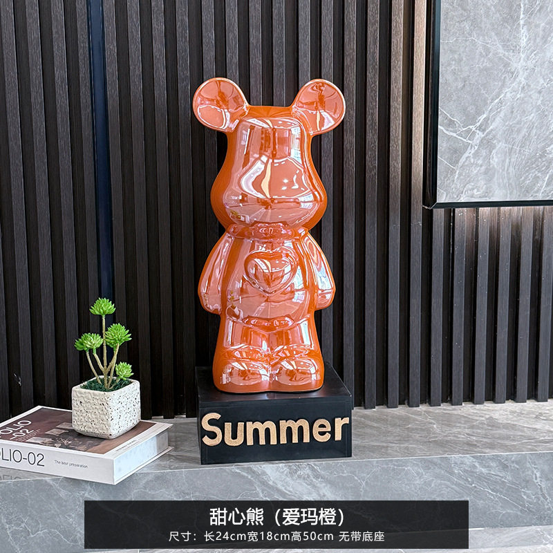 轻奢暴力熊家居展示柜高档摆件客厅电视柜酒柜玄关存钱罐装饰品
