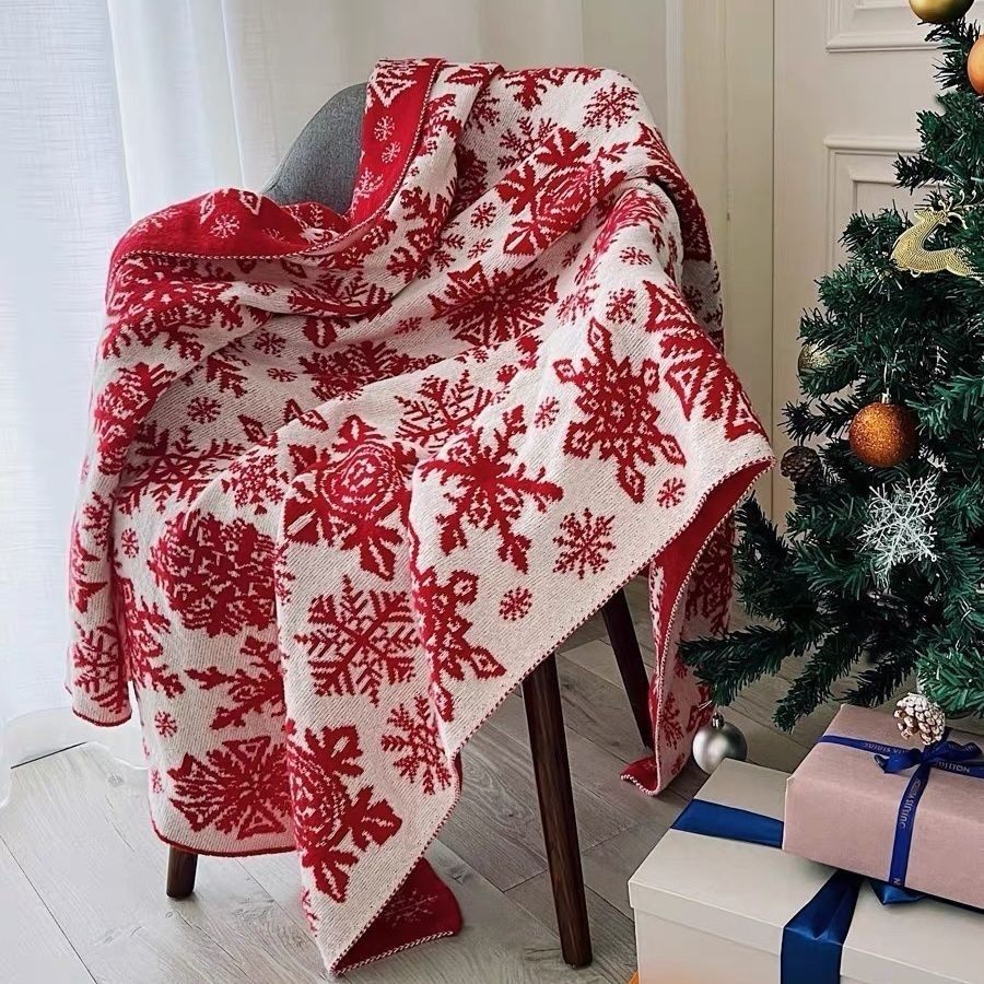 Nordic Knitted Christmas Blanket Decorative Blanket Living Room Sofa Blanket Cover Blanket Blanket Winter Thickened Blanket Bedding
