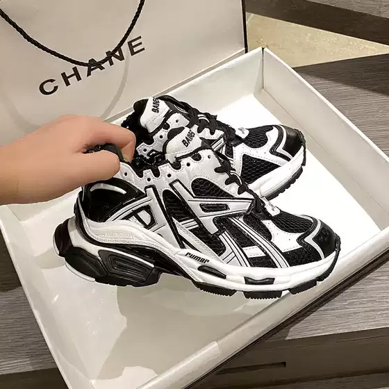 Comfortable Dad Shoes 2024 Summer New Color Matching Casual Sports Shoes Couples Thick-Soled Breathable Heightening Running Shoes