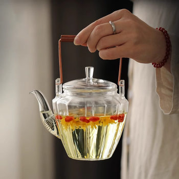 Heat-resistant glass teapot teapot household tea set suit lifting beam kettle tea cooking appliance electric ceramic stove teapot