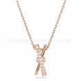 Twisted cross rose gold necklace