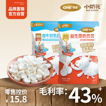Qijia Xiaonuohua High Calcium Milk Tablets Containing Colostrum Milk Clams Spot Wholesale Dry Milk Tablets 100g Snack Shop