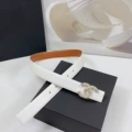 3.0cm wide brown with white threaded gold buckle
