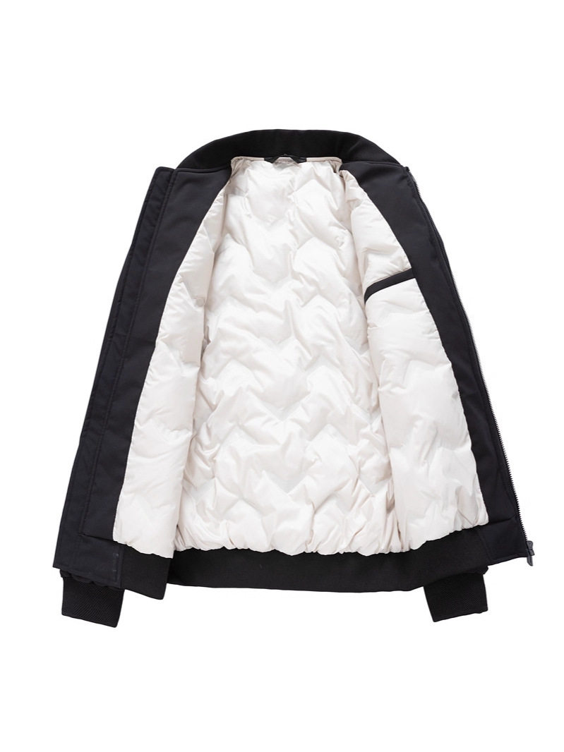 Jianheng Cross-Border Baseball Collar down Jacket for Men, Winter Warm and Cold-Resistant, 50% Gray Duck Down, Cold-Proof Casual Jacket for Men