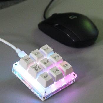 Financial Fast Keypad 9-Key Custom Macro Programming One-Click Copy Screenshot USB Wired Mini Keyboard with Light