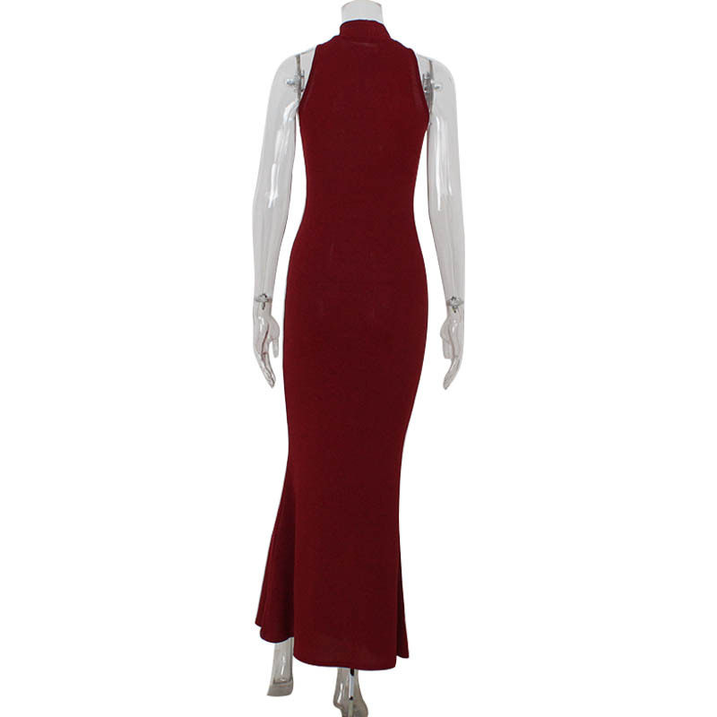 Elegant Mermaid Evening Gown Sexy Halter Neck Bodycon Fit Red Carpet Style Perfect for Parties and Formal Events