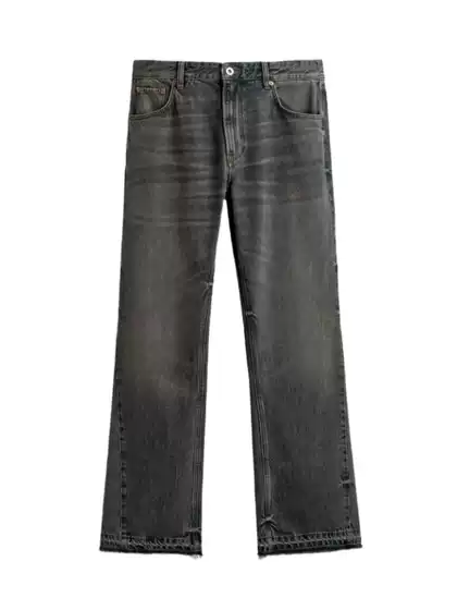 Za American-Style Washed Vintage Jeans for Men, Autumn High Street Cleanfit Straight-Leg Trendy Brand Pants, Trendy Brand Casual Pants