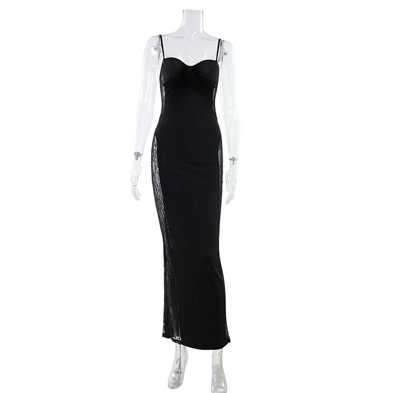 Lace Trimmed Bodycon Dress Sexy Hollow Out Design Strapless Figure Hugging Perfect for Parties Wholesale Available