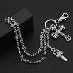 European and American Cross Retro Style Bag Chain Accessories Double Layer Chain Accessories Hanging Chain Sword