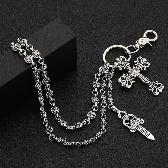 European and American Cross Retro Style Bag Chain Accessories Double Layer Chain Accessories Hanging Chain Sword