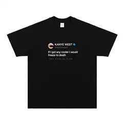 Cotton t European Size Kanye West Kanye Lyrics Printed Direct Spray Heavy Short-Sleeved American Retro T-Shirt