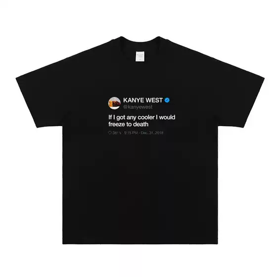 Cotton t European Size Kanye West Kanye Lyrics Printed Direct Spray Heavy Short-Sleeved American Retro T-Shirt