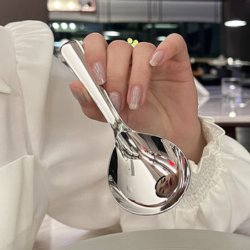 304 stainless steel chubby round spoon nice and easy to use soup spoon 18-10 deep soup spoon children's household dry rice spoon