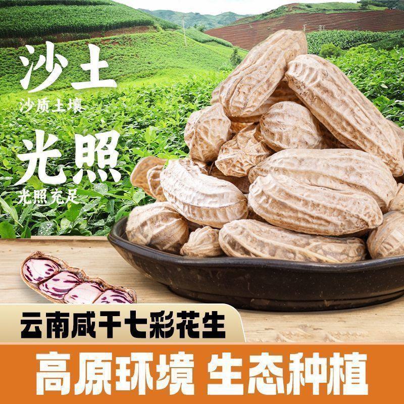 Wholesale Dropshipping of New Colorful Peanuts from Yunnan, Yunnan Pu'Er Colorful Sun-Dried Shelled Cooked Peanuts, Black Peanut Snacks