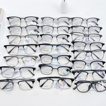 Business Eyebrow Frame Men's Half-Frame to Full-Frame Business Glasses Versatile Myopia Frame Can Be Matched with Myopia Degree