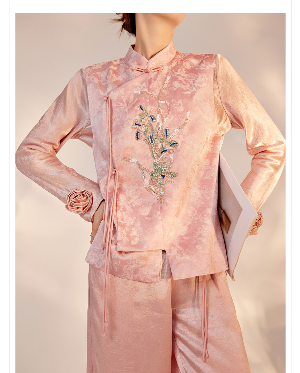 Áo vest nữ thêu thủ công cao cấp dáng rộng thanh lịch — Bột Tao Yao (Giao hàng trong 7 ngày), Bột Tao Yao (phát hành trong cùng ngày), Vàng Champagne (xuất xưởng trong ngày), Vàng sâm panh (giao hàng trong 7 ngày)