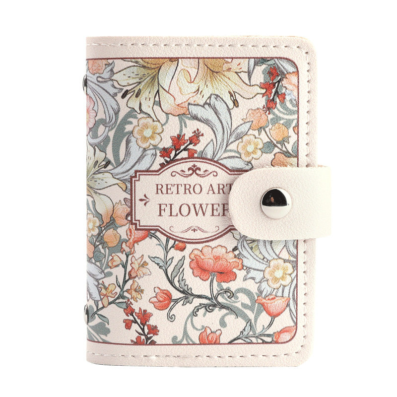 New Floral Oil Painting Card Holder for Women, Vintage Style Multi-Card Slot Bank Card Id Large Capacity Card Holder