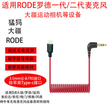 Suitable for Dji Action Camera Action3 4 Pocket3 Type-C Direct Link Lavalier Microphone Audio Cable