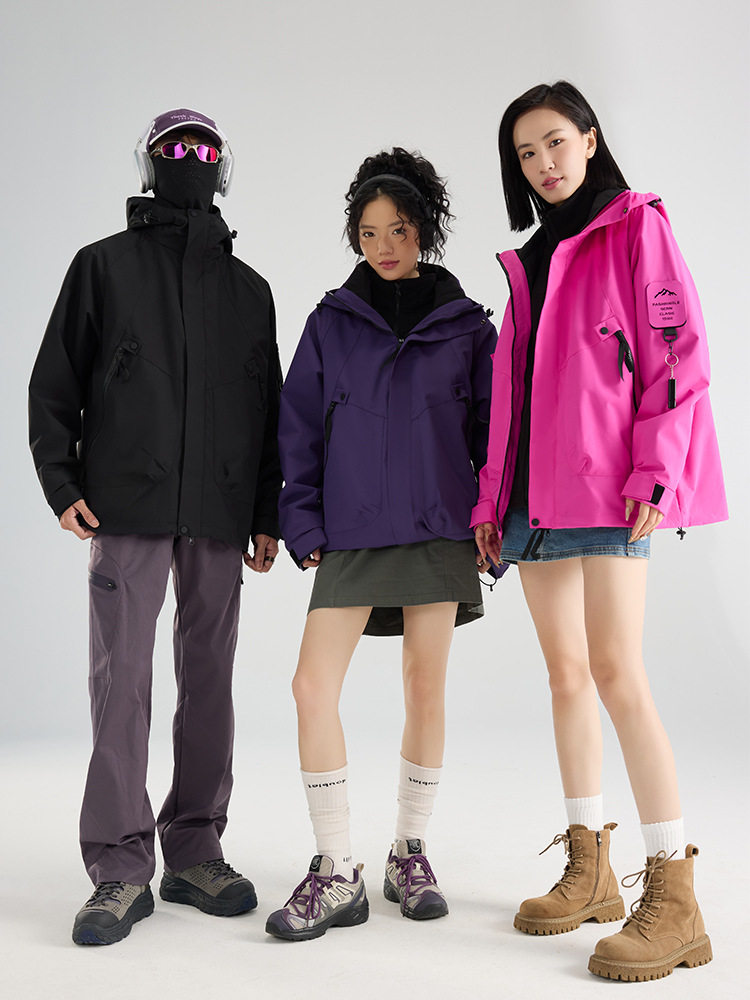 Jacket Women's Three-In-One Detachable Jacket Men's Outdoor Windproof and Waterproof Couple Travel into Xizang Three-Proof Mountaineering Clothing