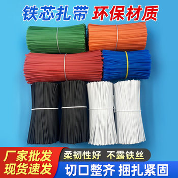Iron Core Tie, Rubber-Coated Iron Wire, Plastic-Coated Wire Tie, Sealing Tie, Data Cable, Power Cord Tie, Wire Tie, in Stock