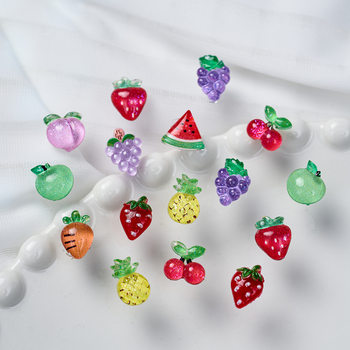 Nail Art Jewelry Fruit Cherry Strawberry Peach Artificial Fruit Nail Art Earrings DIY Jewelry Wearable Nail Wholesale