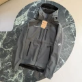 Dark gray vertical zipper softshell jacket