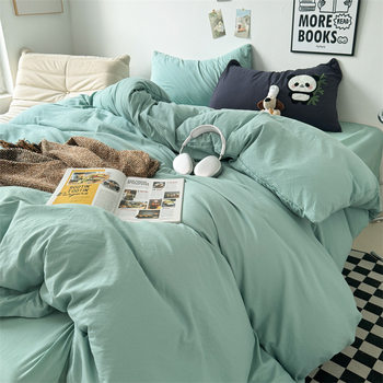 Class A maternal and infant grade cotton four-piece set can sleep naked super soft cotton quilt cover student dormitory three-piece bed sheet bed hat