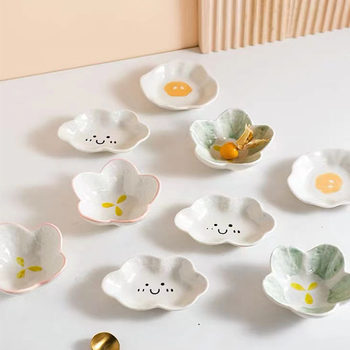 Cute Japanese-style Ceramic Seasoning Dish Hot Pot Spicy Hot Dip Dish ins Soy Sauce Vinegar Bowl Small Dish Seasoning Dish