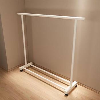 Freestanding Coat Rack for Home Use in Bedroom, Mobile Cream-Colored Clothes Rack, Simple Dormitory Clothes Hanger, Balcony Clothes Drying Rack, Standing Type Factory
