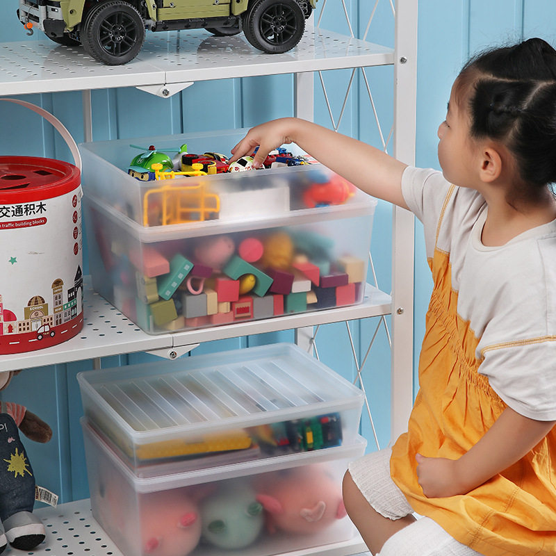 Transparent Children's Toy Storage Box Storage Box Large Parts Building Blocks Classification Sundries Finishing Box Small Box with Lid