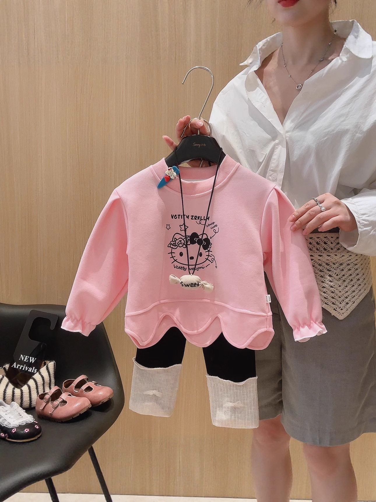 Mädchen-Herbstneuheit-stylisches einzigartiges Top-Set, Kleinkinder-Baby-Mädchen-Herbst-Hoodie-Outfit