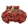 Double Yarn Cotton Four-piece Bedding 100 Cotton Red Quilt Cover Cover Bed Sheet Three-piece Set Four Seasons Universal 4