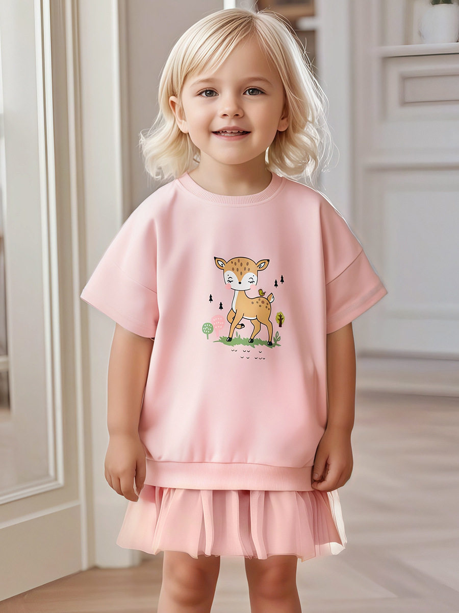 New Girls' Summer Hoodie Dress from Factory, Cartoon Dress Wholesale