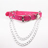 European and American Dark Gothic All-match Lock Peach Heart Love Chain Collar Puleather choker Fashion Neck Strap Clavicle Chain