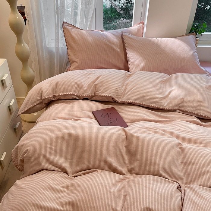 Class A Thickened Sanding Bed Four-Piece Set Cotton Cotton Fall/Winter Quilt Cover Bed Sheet Bed Cover Nantong Bedding Three-Piece Set 4