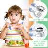 Amazon Hot Selling 304 Stainless Steel Children's Tableware suit Spoon Fork Out Portable Baby Baby Tableware Set of 3