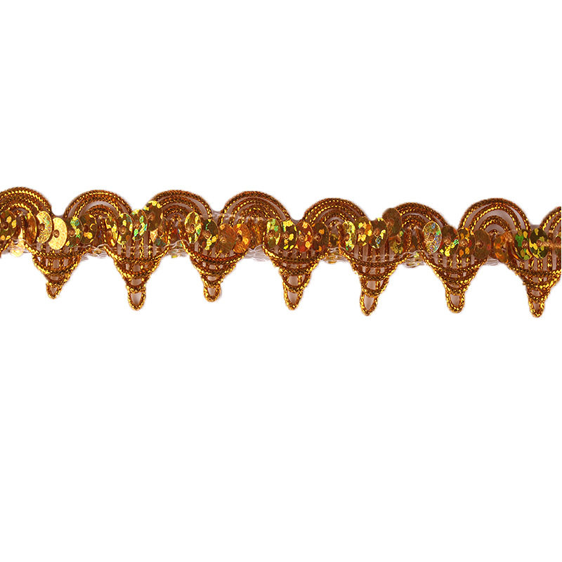 Strength manufacturers wholesale gold and silver lace clothing accessories National pagoda color lace golden sequins lace