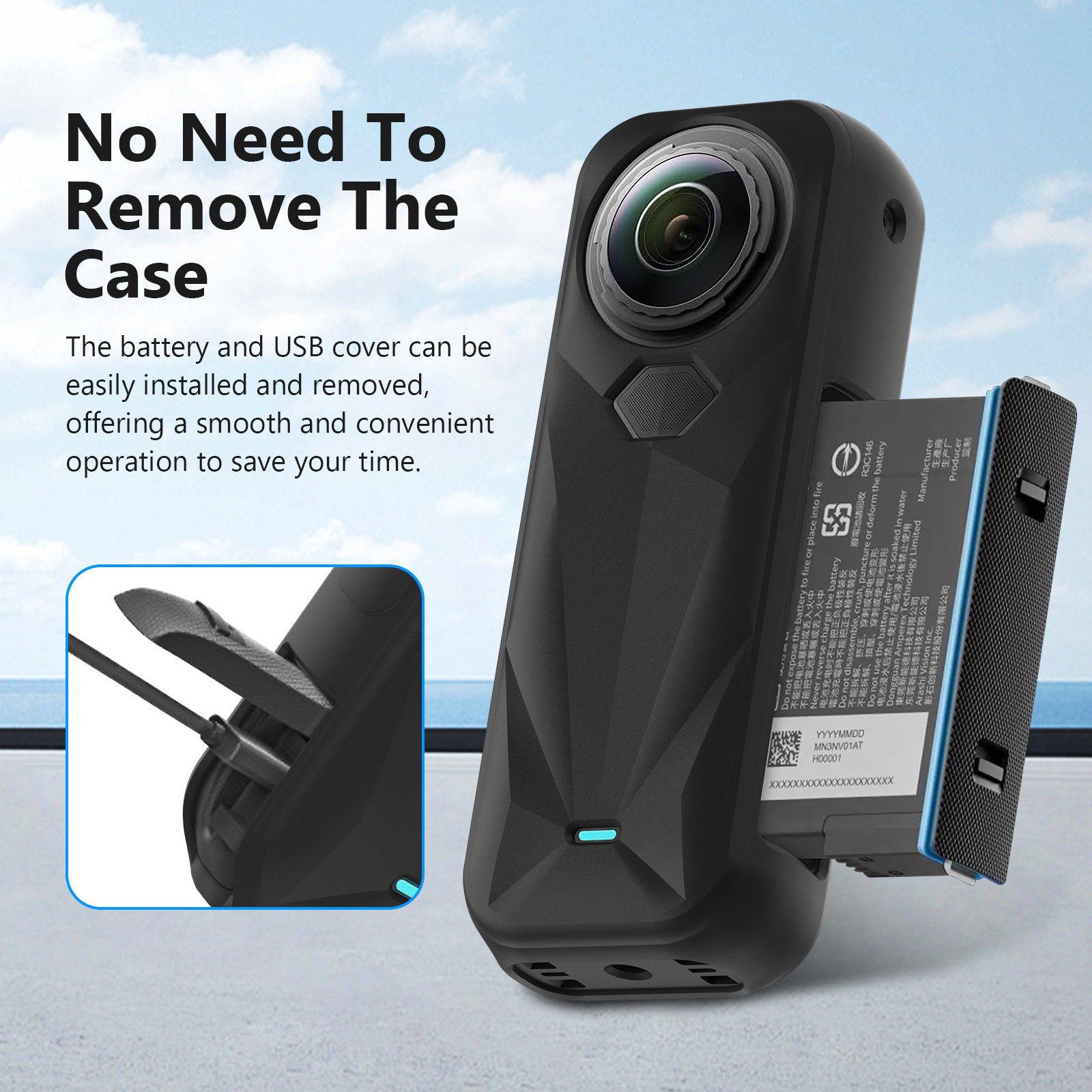 For Shadow Stone Insta360 X5 Body Protective Cover Lens Protective Cover 360 Camera Accessories Silicone Protective Cover