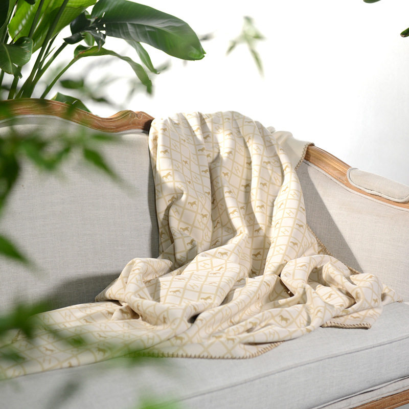 Cotton Cashmere Blanket Sofa Blanket Cover Blanket Thin Shawl Blanket Summer Air-conditioning Blanket Baby Blanket Airplane Travel Blanket