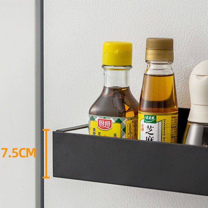 Cross-Border Popular Refrigerator Storage Rack Kitchen Supplies Magnetic Storage Rack Punch-Free Side Microwave Oven Rack