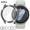 For Samsung Watch Diamond-encrusted One-piece Case Galaxy Watch7/FE/6/5/4 Protective Cover Full-cover Tempered Film