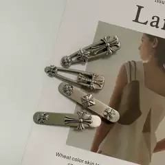 Premium Gray Textured Duckbill Clip Bangs Side Clip Retro Niche Aesthetic Internet-Famous Exquisite Chic Girly Heart Fashionable Trendy