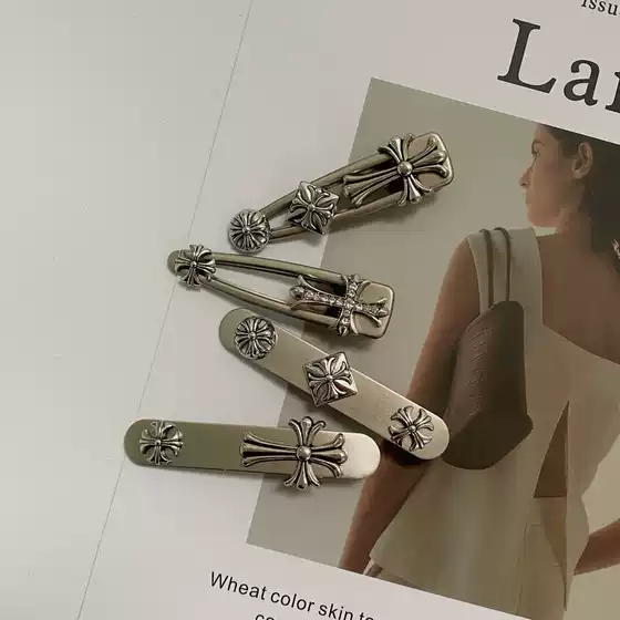 Premium Gray Textured Duckbill Clip Bangs Side Clip Retro Niche Aesthetic Internet-Famous Exquisite Chic Girly Heart Fashionable Trendy