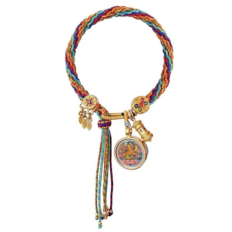 New Style Hand Rope, Thangka Xizang Style Hand Rope, Hand-Woven Twelve Zodiac Signs, Five-Way God of Wealth, Good Luck in the Year of Birth