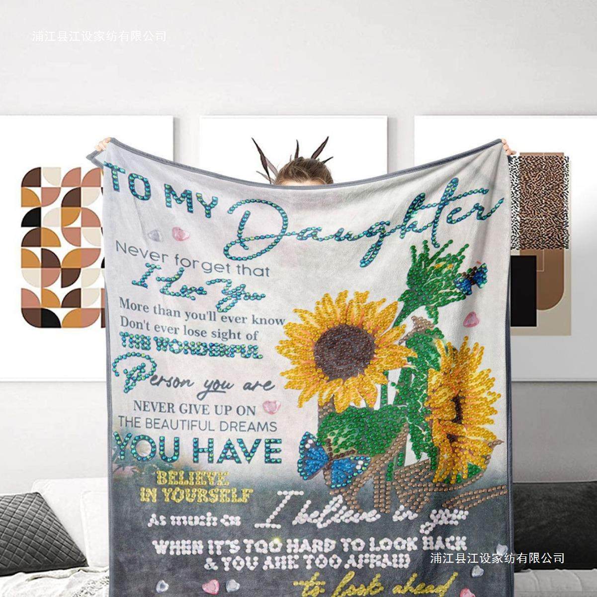 ins Popular Amazon's Popular Mother's Envelope Letter Style Gift Flannel Blanket for Daughter