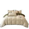Class a Rabbit Fur Ball Milk Velvet Thickened Four-Piece Bedding Set for Winter, Carved Coral Velvet Bed Sheet and Duvet Cover Three-Piece Set