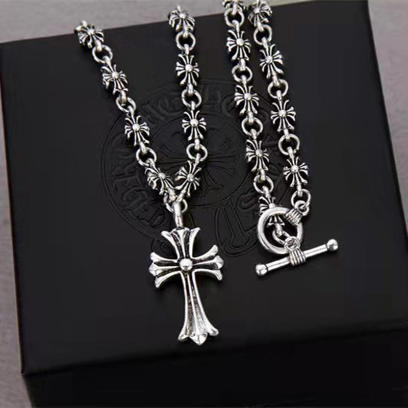 European and American cross necklace jewelry punk men's and women's vintage necklace personalized casting crostar pendant necklace